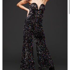 Pretty Attitude🌟NEW🌟Sweetheart Multi-Sequin Jumpsuit with Wide Leg Pants - MED